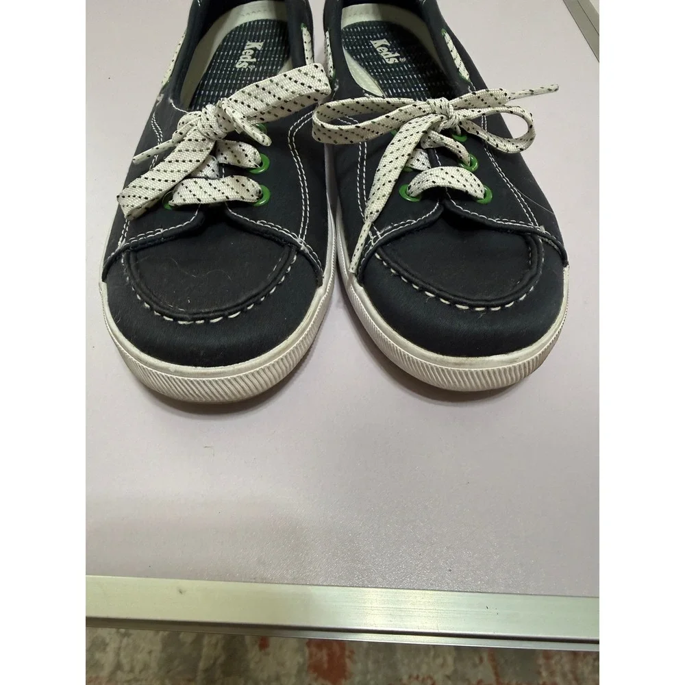 Keds Womens‎ Size 8 Boat Shoes Navy Green Lace Up Canvas Sneakers
